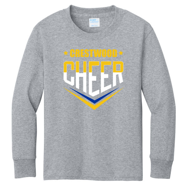 Crestwood Cheer Design 2 on a - Youth Long Sleeve Core Cotton Tee Thumbnail