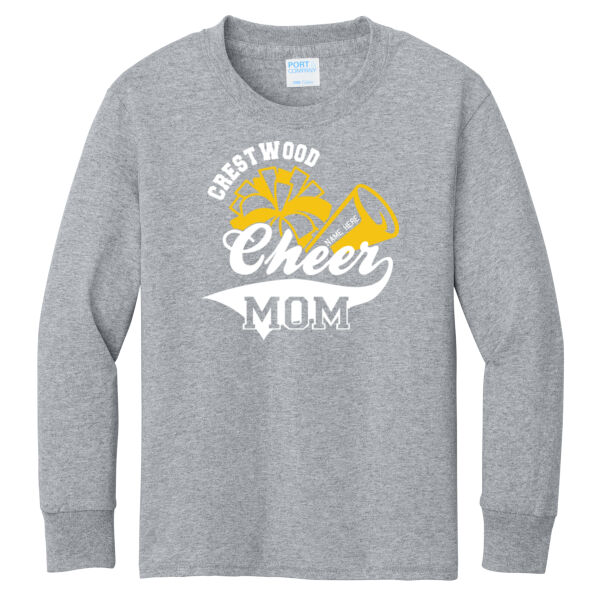 Crestwood Cheer Design 3 on a - Youth Long Sleeve Core Cotton Tee Thumbnail