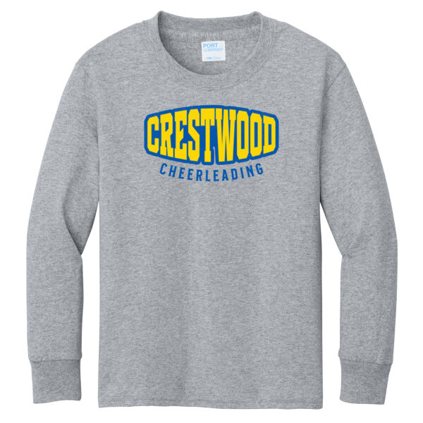 Crestwood Cheer Design 4 on a - Youth Long Sleeve Core Cotton Tee Thumbnail
