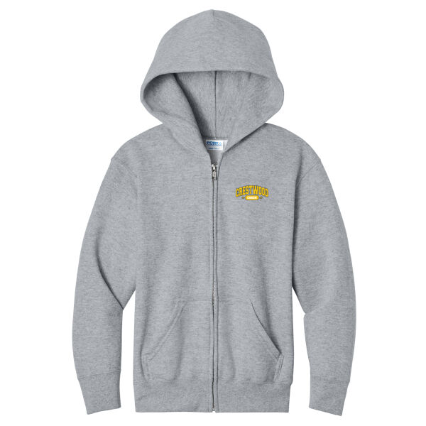 Crestwood Cheer Design 9 on a - Youth Core Fleece Full Zip Hooded Sweatshirt Thumbnail