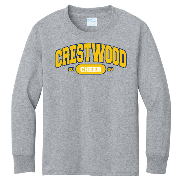 Crestwood Cheer Design 9 on a - Youth Long Sleeve Core Cotton Tee Thumbnail